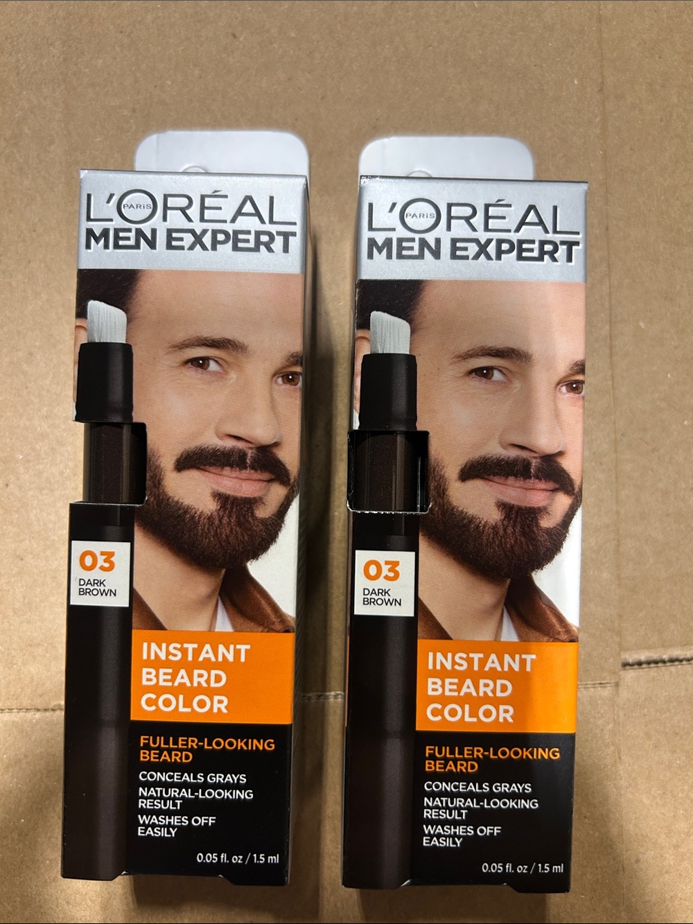 L'Oreal Men Expert Instant Beard Color - Dark Brown Pack of 2